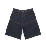 Raw denim streetwear shorts side fit — DENIM SHORT RAW relaxed silhouette profile view