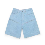 Washed streetwear denim shorts side fit — DENIM SHORT BLANKET WASH relaxed silhouette profile