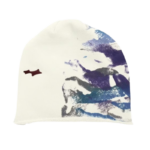 Camo streetwear fleece beanie side profile – SKYLRK Wave Camo lightweight winter hat showing slim silhouette