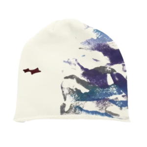 Camo streetwear fleece beanie side profile – SKYLRK Wave Camo lightweight winter hat showing slim silhouette