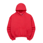 The SKYLRK Knit Hoodie in Jelly Red — a bold streetwear statement with relaxed knit construction.