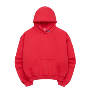 The SKYLRK Knit Hoodie in Jelly Red — a bold streetwear statement with relaxed knit construction.