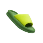 SKYLRK Tennis slides worn on wet pool tiles demonstrating slip-resistant outsole grip performance