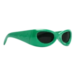SKYLRK Golf colourway sunglasses side profile showing depth of upside-down frame structure