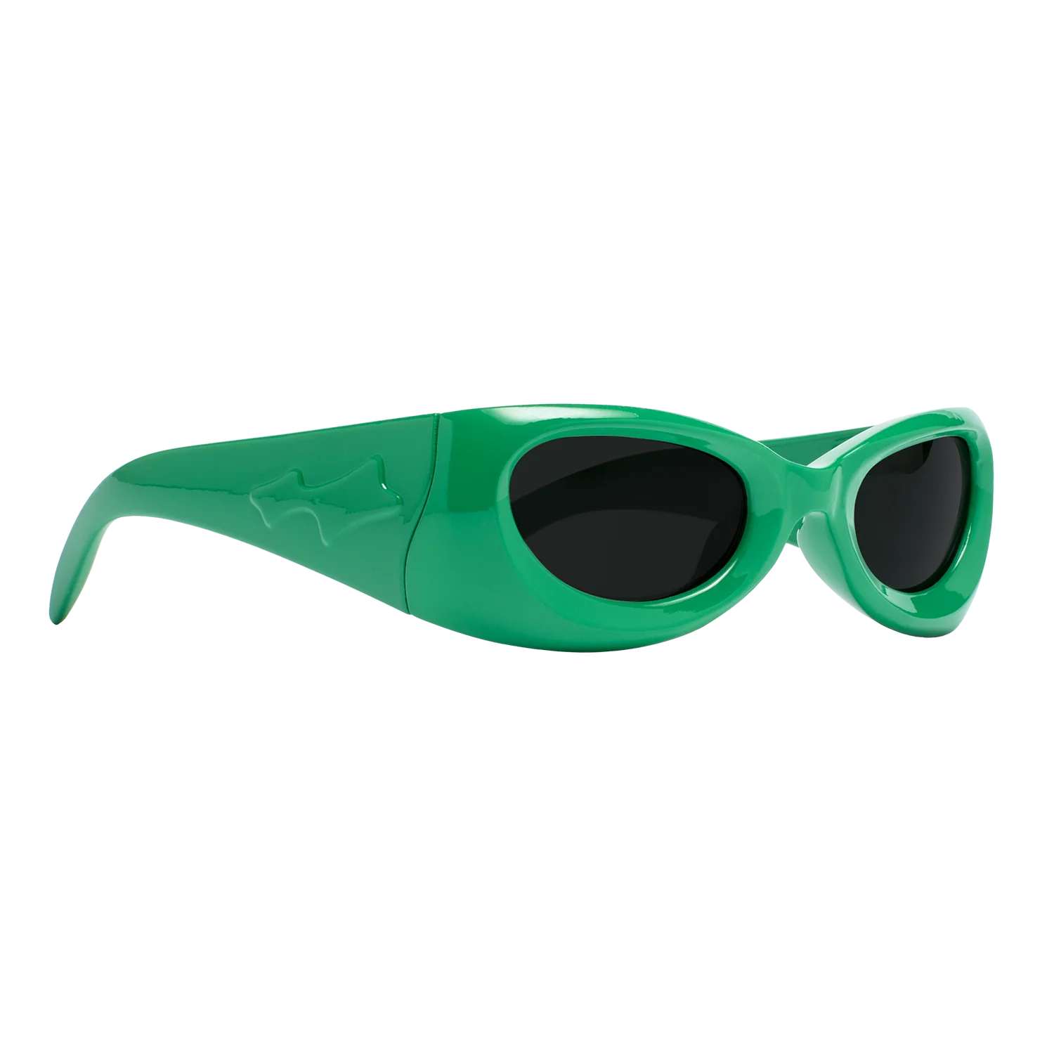 SKYLRK Upside Down Bio-Nylon Sunglasses Golf — Product Front View SKYLRK Golf colourway sunglasses side profile showing depth of upside-down frame structure