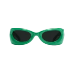 SKYLRK Golf colourway sunglasses side profile showing depth of upside-down frame structure