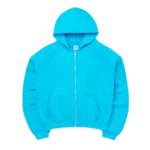 SKYLRK Super Blue Zip Hoodie front view oversized streetwear