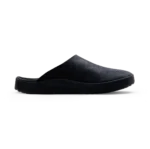 Side profile of SUNKEN MULE CAVE showing minimalist mule silhouette, cushioned footbed depth, and flexible outsole