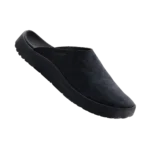 SUNKEN MULE CAVE minimalist slip-on mule shoe front view on clean white background